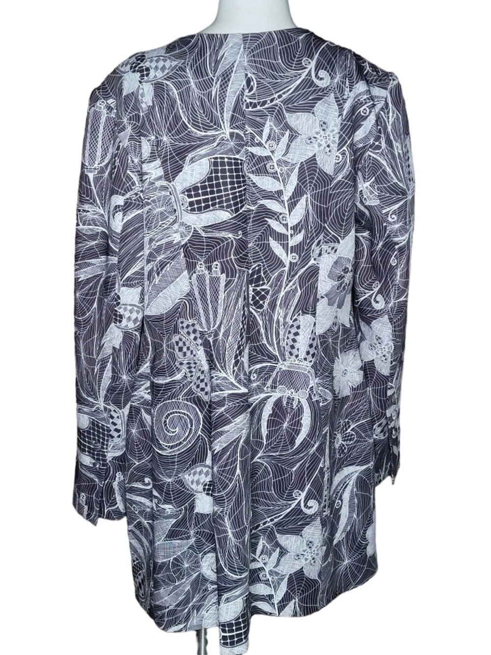Angelys Balek Silk Blend Gothic Insect Web Open Front Blazer Jacket 10 Black - Picture 8 of 8